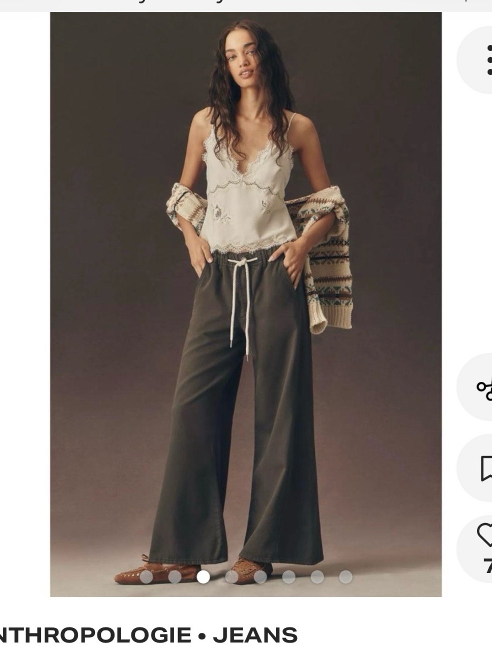 Pilcro Anthropologie XS wide leg palazzo pants charcoal color. Washed, not worn
